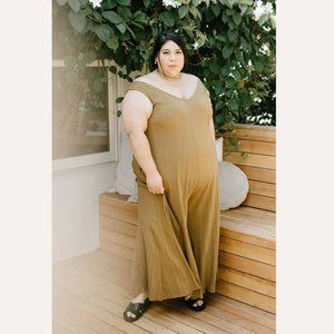 Mien Willow Wide Jumpsuit Antique Bronze EUC 1X